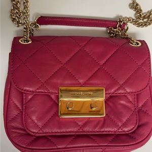 Red Authentic Quilted Leather Michael Kors Purse